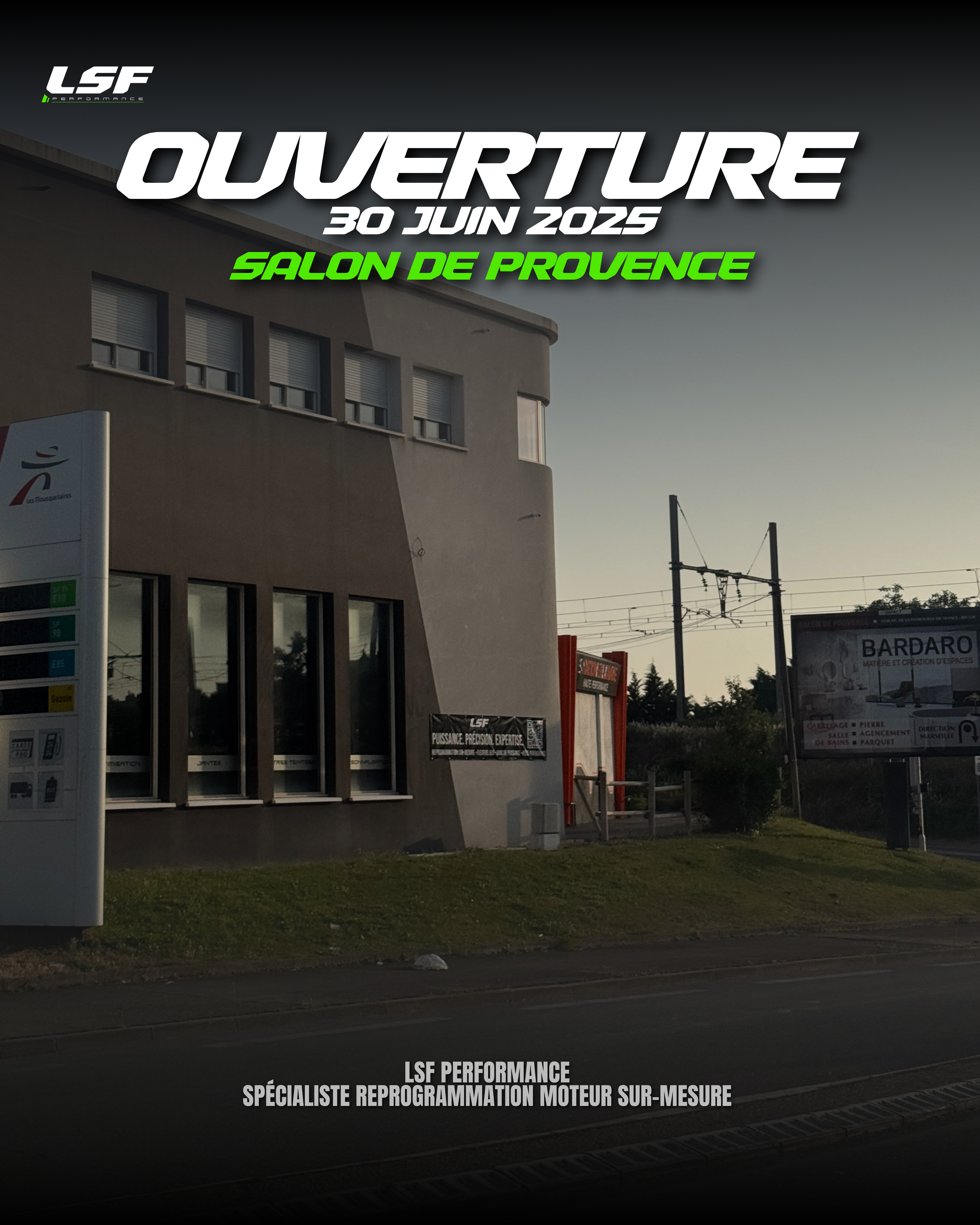 LSF Performance débarque à Salon-de-Provence ! 🔧
Dès le 30 juin 2025, profitez de 15 ans d’expertise en reprogrammation moteur dans le Sud.
📍 Nouveau centre à Salon (13) – Banc de puissance, FlexFuel, TCU & performance sur-mesure.
Reprogrammation moteur dans les Bouches-du-Rhône ? C’est chez LSF 13 que ça se passe.