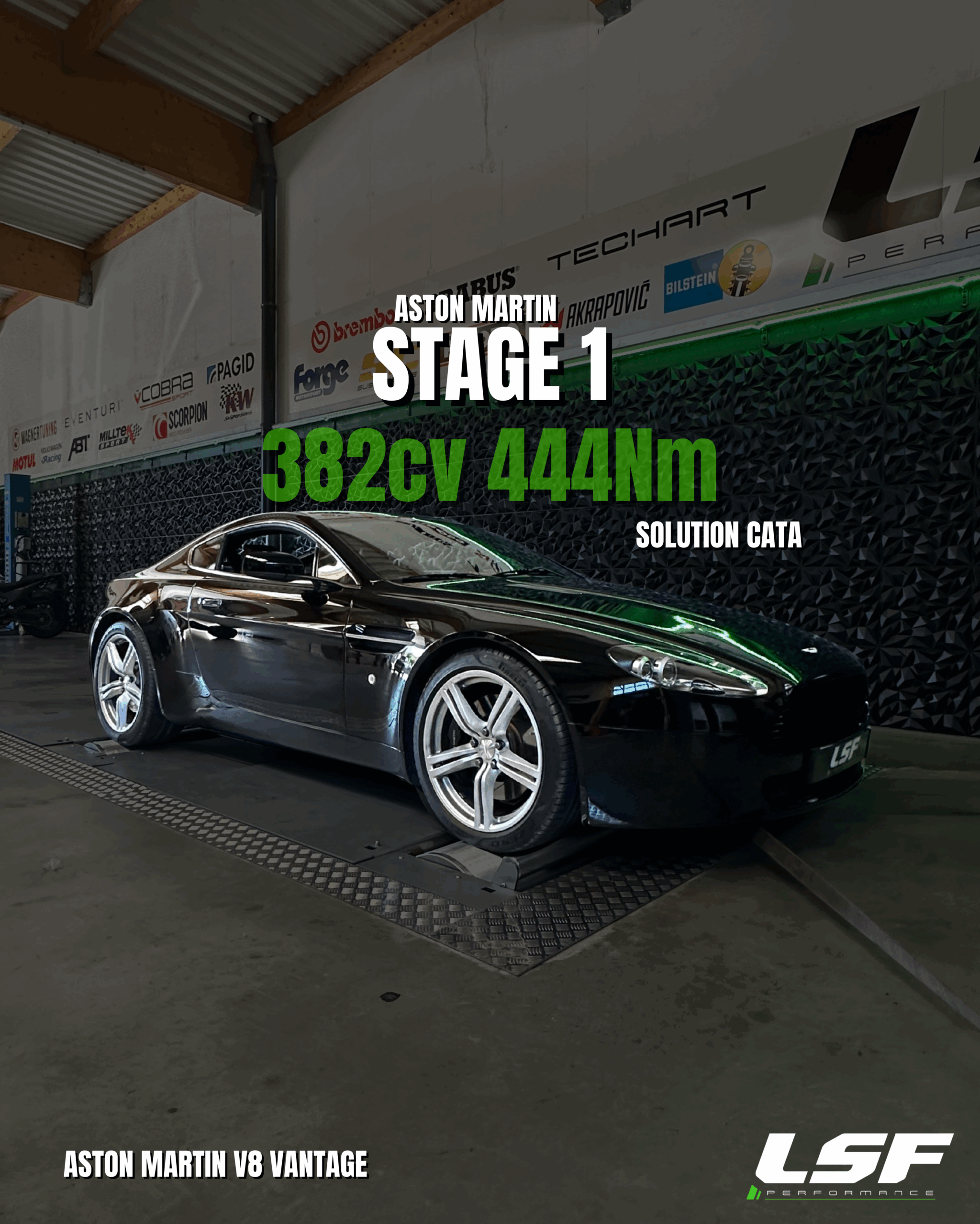 Reprogrammation complète moteur + solution catalyseur sur Aston Martin V8 Vantage – Genève
