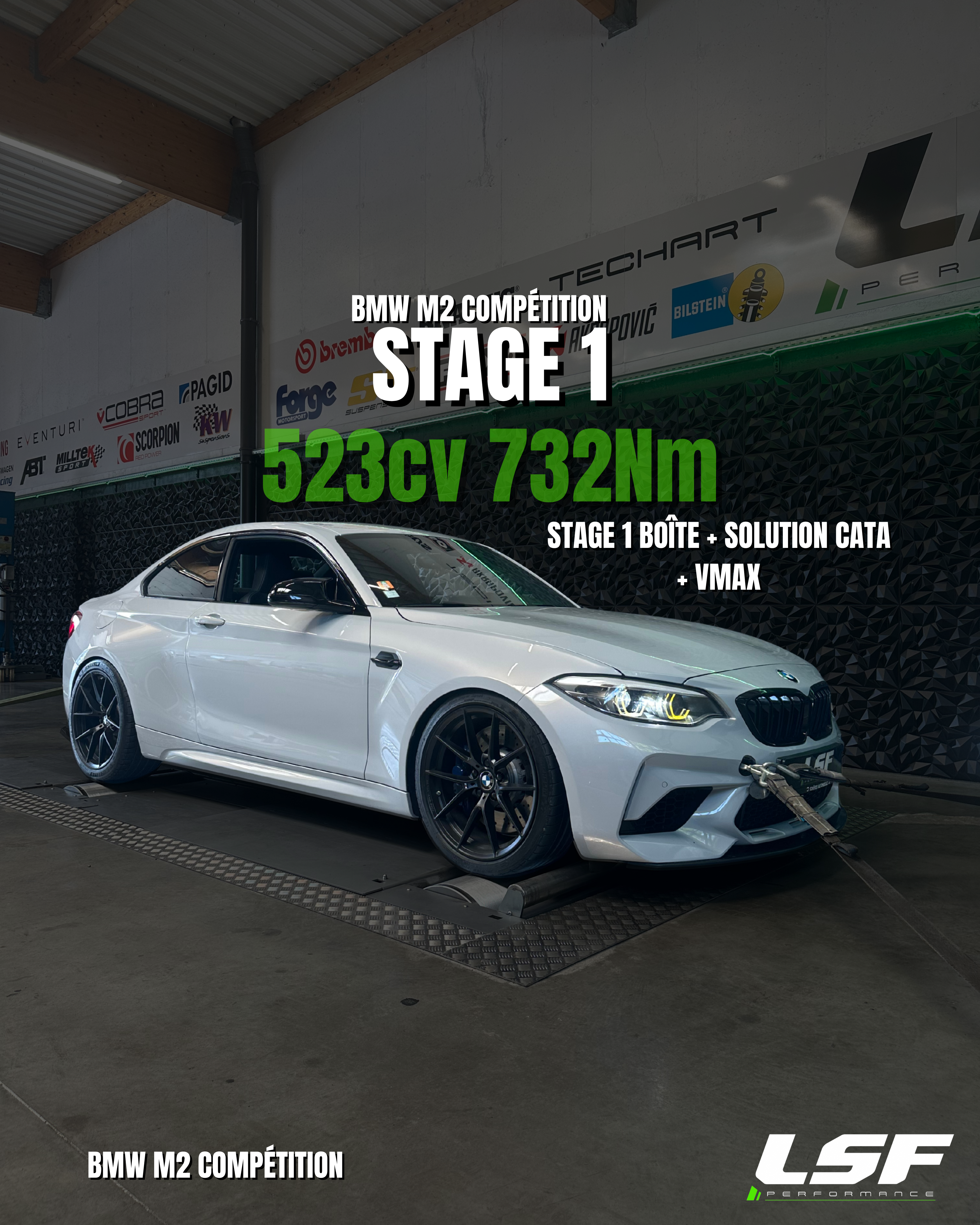 Découvrez l’optimisation Stage 1 sur BMW M2 Compétition réalisée chez LSF Performance 74, spécialiste en reprogrammation moteur sur-mesure. Développée sur banc de puissance 4x4, cette préparation offre des gains mesurables en puissance et couple, tout en garantissant fiabilité et performance. Avec plus de 15 ans d’expertise, LSF optimise votre BMW pour une conduite plus dynamique et sportive.