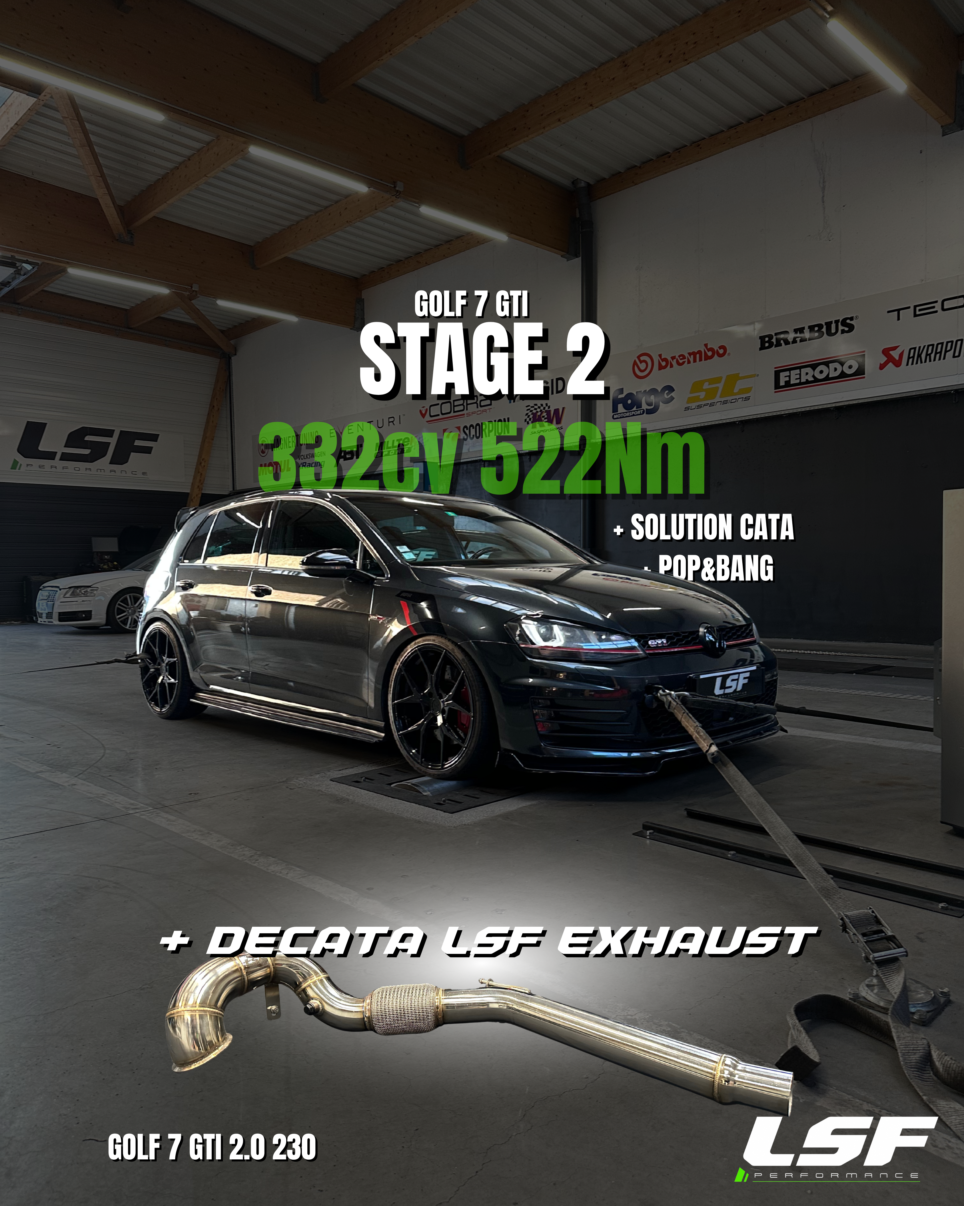 Stage 2 + Solution Cata + Pop & Bang + Dacata LSF Exhaust – Golf 7 GTI 2.0 230 – Annecy