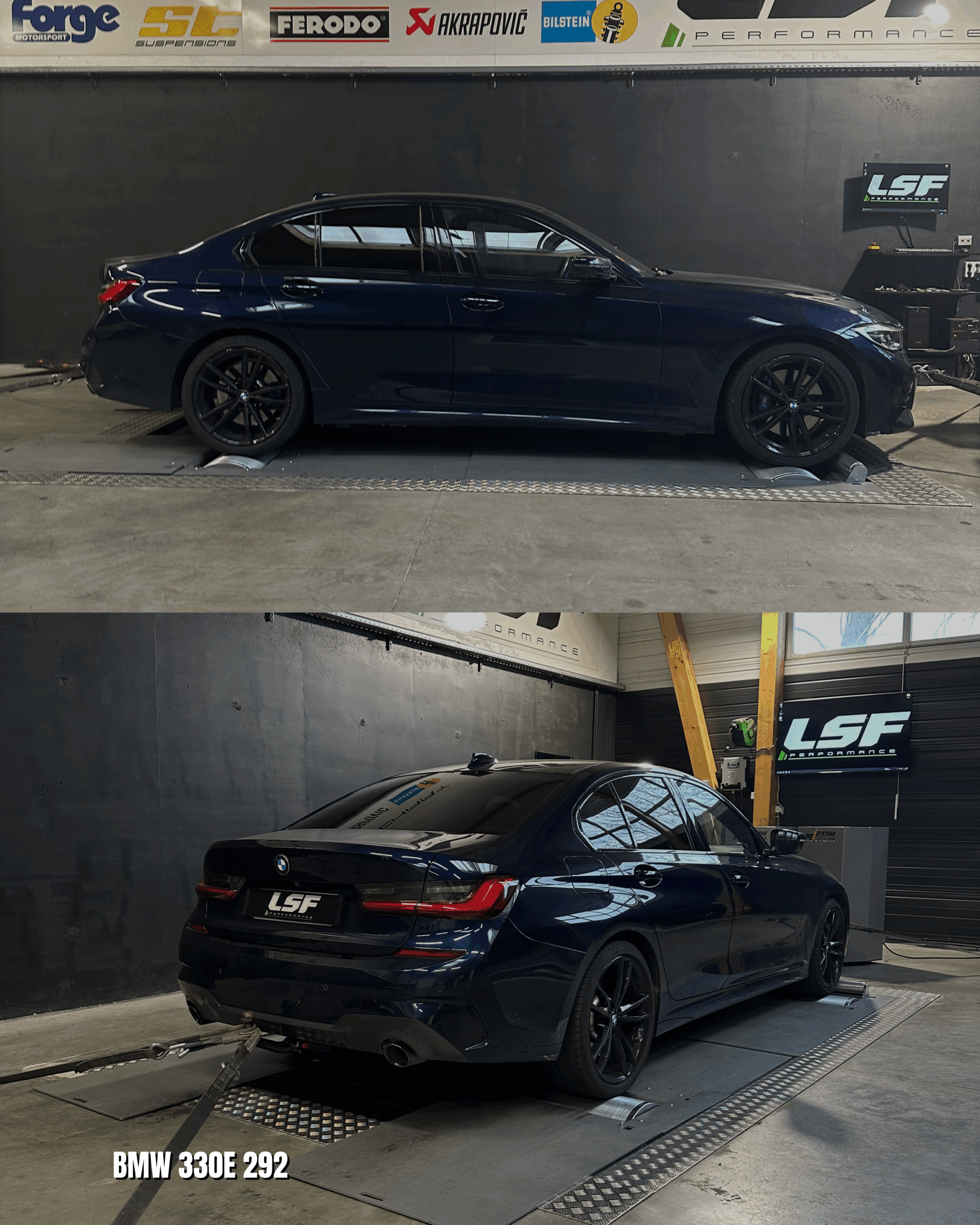 Stage 1 moteur + Stage 1 TCU sur BMW 330e hybride 292 ch, optimisée chez LSF Performance. Résultat sur banc : 405 ch / 728 Nm. Des performances qui transforment cette berline hybride sans compromettre sa polyvalence. 📍 Disponible à Sciez-sur-Léman (74) et dès le 30 juin à Salon-de-Provence (13). 🔍 Reprogrammation moteur BMW hybride – banc de puissance – spécialiste boîte auto – optimisation moteur dans les Bouches-du-Rhône.
