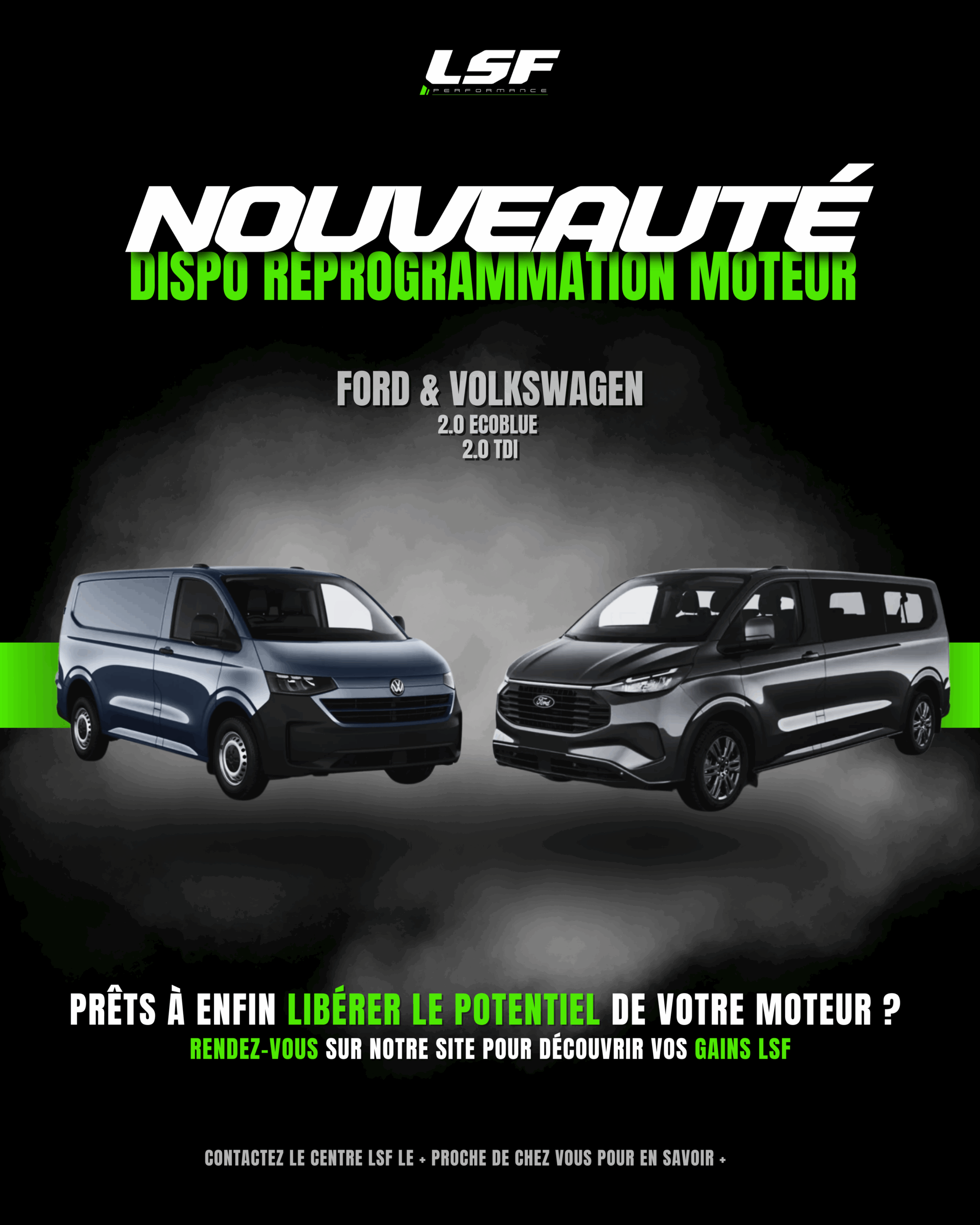 Nouvelle compatibilité ECU : Ford & Volkswagen 🚀 La gamme s’élargit encore chez LSF Performance : le calculateur Bosch MD1CS027 est désormais disponible en reprogrammation moteur dans nos centres ✅ 👉🏻 Cela concerne : Ford 2.0 EcoBlue Volkswagen 2.0 TDI Nos ingénieurs peuvent désormais travailler en lecture directe pour proposer une optimisation moteur sur-mesure, développée et validée sur banc de puissance. Résultat : des gains mesurables en couple et en puissance, dans le respect total de votre véhicule Avec cette mise à jour, les derniers modèles Ford et Volkswagen rejoignent la liste des véhicules pris en charge par notre réseau 🔍 Découvrez tous les détails et vos gains personnalisés sur notre site internet -> www.lsfperformance.com #LSFPerformance #ReprogrammationMoteur #FordEcoBlue #VolkswagenTDI #VWPerformance #OptimisationMoteur #ReprogMoteur #GainDePuissance #Stage1 #PerformanceAuto #CarTuning #AutomotivePerformance #LSFGroupe